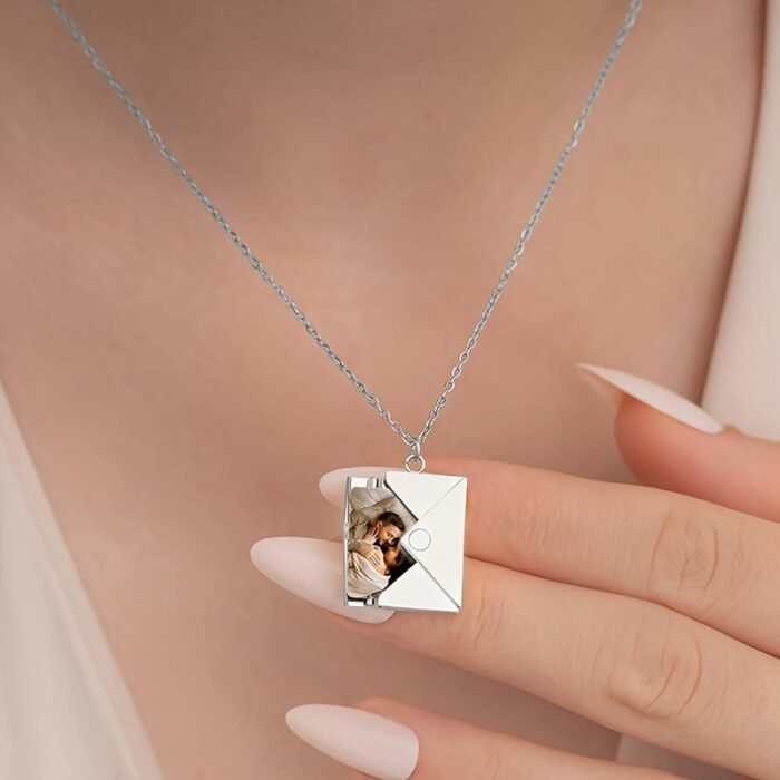 Custom Photo Engraved Necklace for Women - 18K gold plated Plated 201 Stainless Steel Reverse Side Personalized Jewelry with Hidden Photo Storage, Elegant Minimalist Design for Mother’s Day, Birthday & Anniversary Gifts, Custom Necklace, Special Occasion Gift, Sleek Pendant, Highquality Engraving, Romantic Keepsake - Image 4