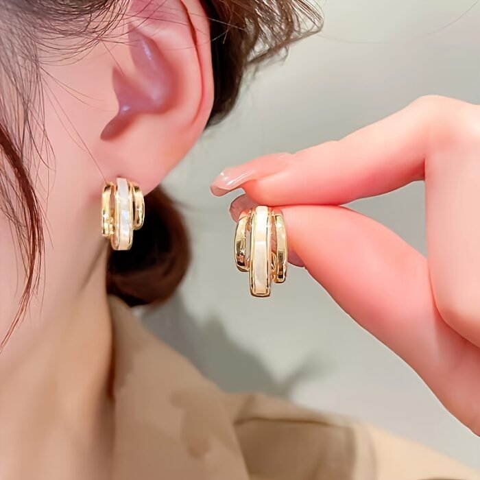 1 pair of zinc alloy earrings for women - elegant theme, non-mosaic. Unplated, suitable for ages 15 and up, stylish fashion accessory - Image 4