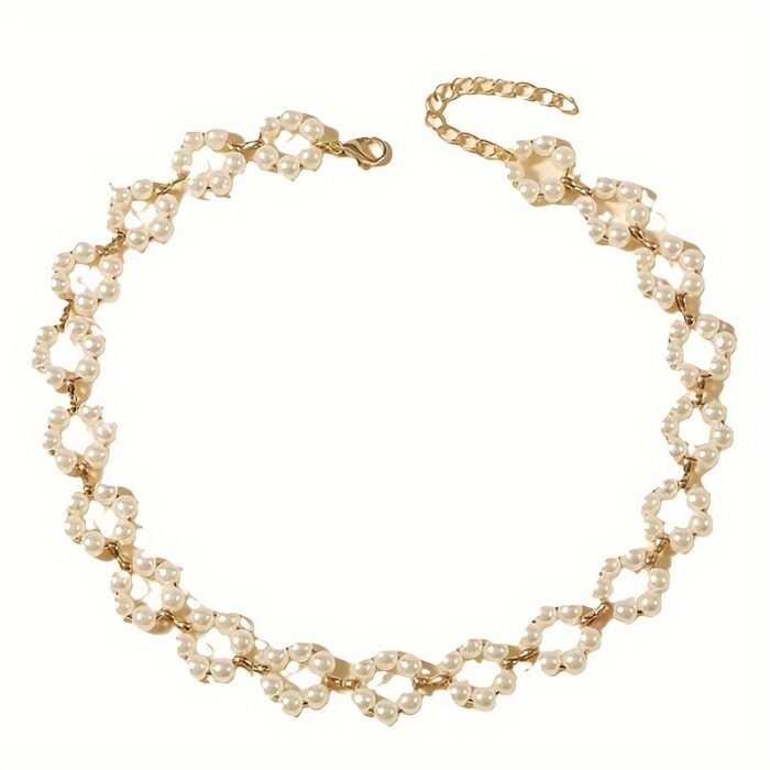 [Retro Minimalist Necklace] Golden-Tone Women's Retro Minimalist Necklace | JQ7221 Imitation Pearl Chain, Lightweight Elegant Clavicle Chain for Daily Wear & Parties | Timeless Versatile Jewelry Gift, Party Accessory, Casual Chic Accessory, Trendy Style, Delicate Craftsmanship, Fashion Lovers - Image 5