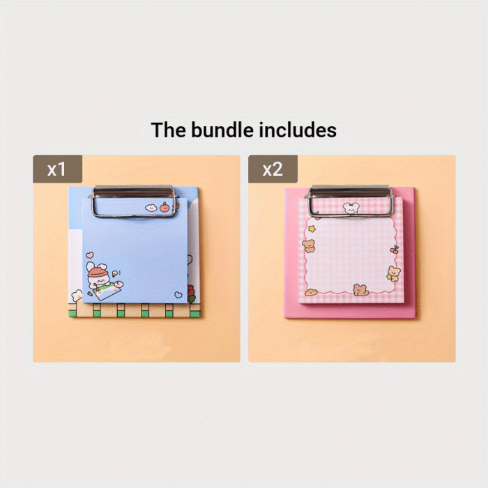 [30 Cute Cartoon Clipboard Notepads] 1pc of 30 Cute Cartoon Clipboard Notepads, Animal Pattern Notepads, Message Papers, Memo Notes, Perfect for School, Office and Home Use - Image 13