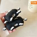 Cute Black Earphone Case For Airpods Pro Wireless Silicone Case