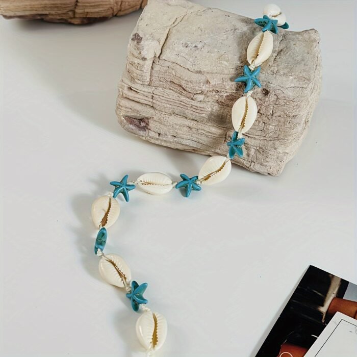 A Fashionable Necklace Featuring Ocean Elements Like Starfish, with a Bohemian Style of Colorful Woven Cords, Perfect for Women'S Dance Parties And Gifts During Ramadan. - Image 4