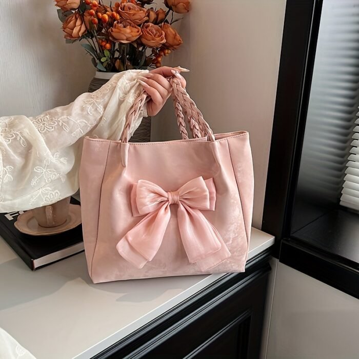 [New Fashionable Bow Bag] 2024 New Fashionable Influencer Student Bow Large Bag | Versatile Women's Crossbody Shoulder Bag