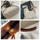 Women'S Crossbody Bag, Niche Patchwork Canvas Tote Bag, Commuting Fashion with Bow Tie, Shoulder Underarm Bag-- Stylish Design, Quality Workmanship, Comfortable Handle, 3 Colors to Choose from, Suitable for Shopping, Shopping, Work Commuting, Travel Leisure, School Classes, Dates and so on, Perfect holiday gif