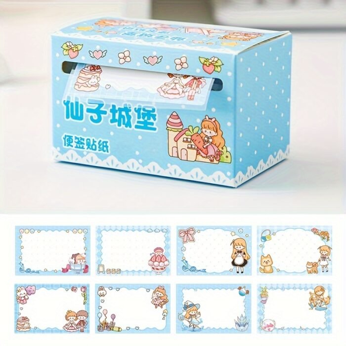 70sheets Boxed Cute Cartoon Girl Series Pull-Out Sticky Notes School Office Tearable Note Paper Set - Image 10