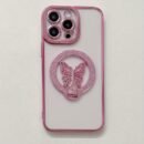 1pc Glitter Butterfly Stand Ultra-Thin Magnetic Wireless Charging Foldable Back Adhesive Phone Case Universal Ring Holder