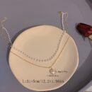[Baroque Choker] Exquisite Baroque 1pc Double-Layer Faux Choker Necklace | Elegant Banquet Choker Party Jewelry, Daily Wear Jewelry for Girls and Women