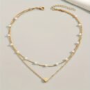 1pc Imitation Pearl Heart-Shaped Women's Necklace, Simple and Stylish Casual Attire, Valentine's Day Gift, Birthday Present