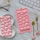 [Pink Heart Chocolate Mold] BPA-Free, 3D Love Design 1pc Pink Heart-Shaped Silicone Chocolate Mold | Ideal for Valentine's & Thanksgiving, DIY Candy Gifts & Cake Decorations