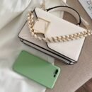Metal-Decorated Square Handbag - Large Capacity, Lightweight, Portable | Mini Synthetic Flip Bag for Women, Perfect for Office, Business, Autumn & Winter