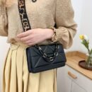 Women'S Quilted Crossbody Bag - Large Capacity Shoulder Purse with Golden-Tone Chain Strap, Elegant White Design for Daily Use, Work & Travel, Secure Buckle Closure, Stylish Accessory, Durable Construction