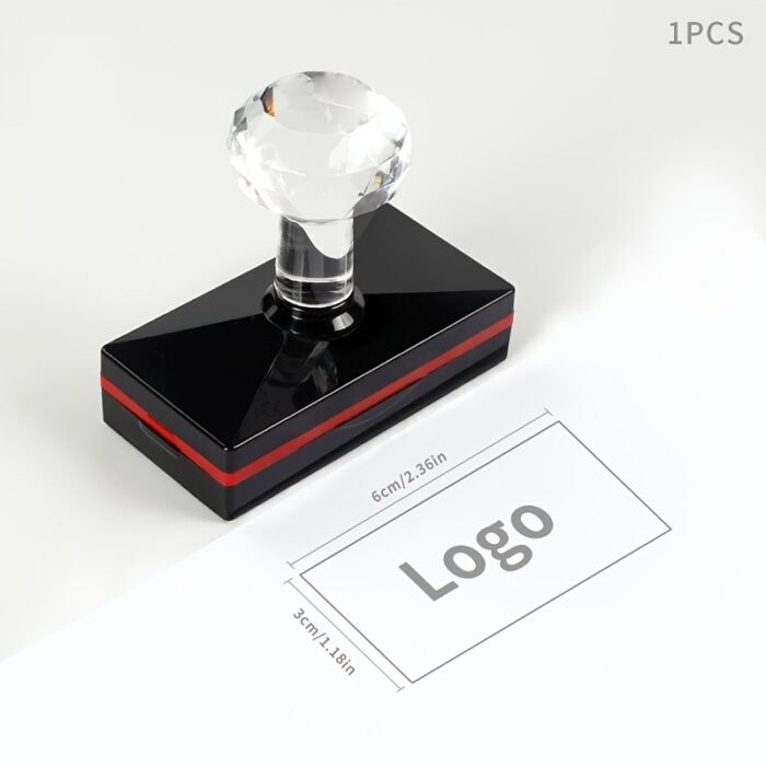 Custom Square Logo Stamp, Personalized Seal for Wedding Invitations, Floral & Store Logos, Office Supplies, Black Ink, English Text, Durable Plastic Material - Image 6