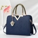 Cocogigi Women'S Elegant Black Geometric Crossbody Bag with Golden-Tone Hardware, Detachable Shoulder Strap, and Sparkling Charm - Versatile Commuter Handbag for Casual or Formal Occasions, Casual Shoulder Bag | Geometric Pattern Bag | Polyester Lined Interior, Purse