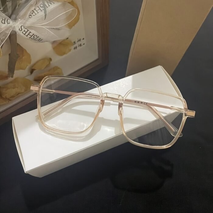 Anti-Fatigue Blue Light Blocking Chic Glasses - Transparent Lens with Stylish Square Frame for Women, Perfect for Computer, TV, Gaming & Phone Use - Image 6