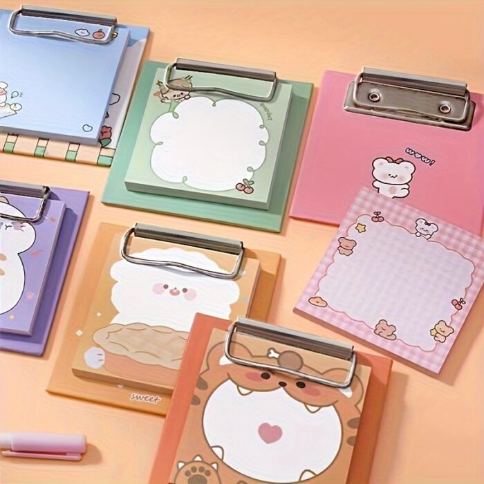 [30 Cute Cartoon Clipboard Notepads] 1pc of 30 Cute Cartoon Clipboard Notepads, Animal Pattern Notepads, Message Papers, Memo Notes, Perfect for School, Office and Home Use - Image 10