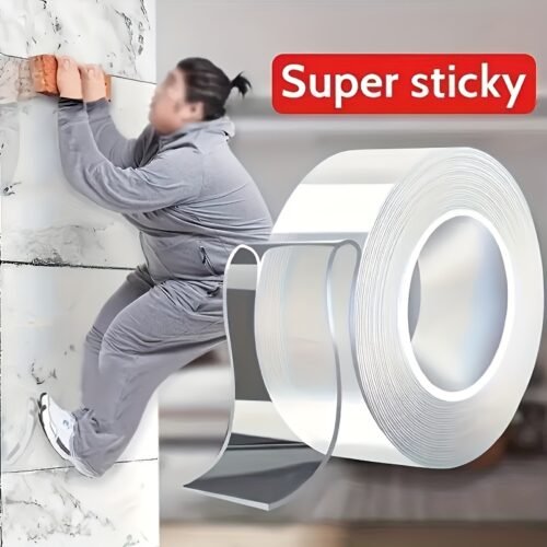 Heavy-Duty Dual-Sided Nano Tape - Extra Strong Adhesive, Reusable & Versatile for Crafts, Christmas Decorations & More - Ideal for All Surfaces, Essential Multi-Purpose Adhesive, Best for Christmas