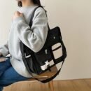 Women'S Black & Beige Two-Tone Adjustable Strap Tote Bag - Foldable, Zipper Closure, Removable Pouch, Polyester Lining, Machine Washable, Everyday Commute Bag|Foldable Tote Bag|Zippered Closure, Tote Bag
