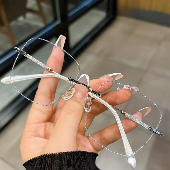A Pair Of Frameless Transparent Lenses For Women, With A Sparkling Galaxy Frame - Image 7