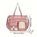 Women'S Black & Beige Two-Tone Adjustable Strap Tote Bag - Foldable, Zipper Closure, Removable Pouch, Polyester Lining, Machine Washable, Everyday Commute Bag|Foldable Tote Bag|Zippered Closure, Tote Bag
