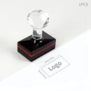 Custom Square Logo Stamp, Personalized Seal for Wedding Invitations, Floral & Store Logos, Office Supplies, Black Ink, English Text, Durable Plastic Material