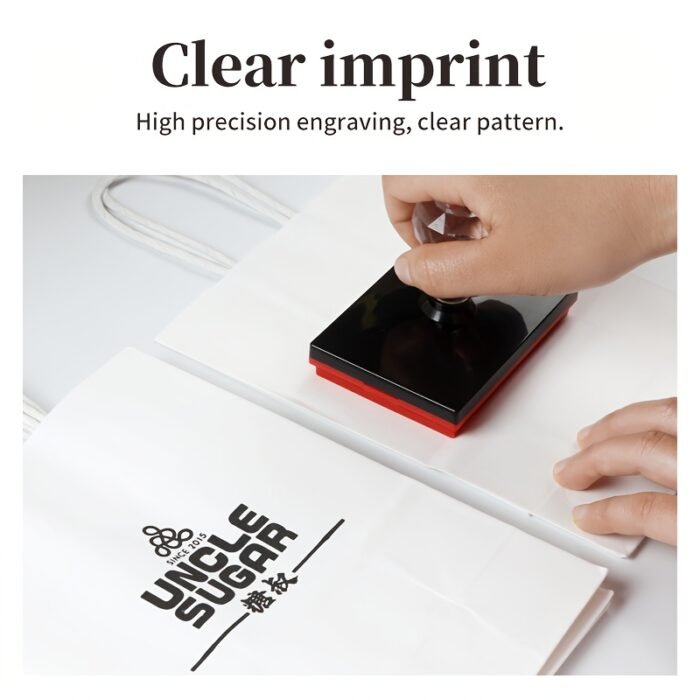Custom Square Logo Stamp, Personalized Seal for Wedding Invitations, Floral & Store Logos, Office Supplies, Black Ink, English Text, Durable Plastic Material - Image 3