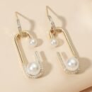 Elegant 925 Silver Hoop Earrings with Imitation Pearl & Zirconia Accents - Chic Geometric Design, Light Luxury Women'S Jewelry for Casual Attire & Parties, Party Accessories, Classic Style, Durable Jewelry