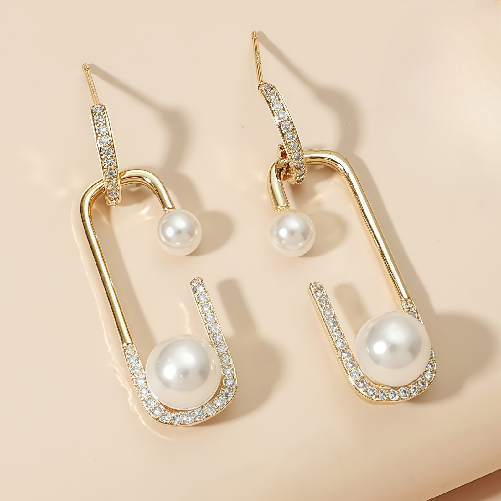 Elegant 925 Silver Hoop Earrings with Imitation Pearl & Zirconia Accents - Chic Geometric Design, Light Luxury Women'S Jewelry for Casual Attire & Parties, Party Accessories, Classic Style, Durable Jewelry