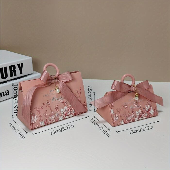 20pc Small And Large Multi-colored Hot Stamping Paper Gift Boxes, European-style Triangular Pearl Floral Hand-held Candy Boxes, Muffins, Candles, Jewelry Gift Packaging Boxes For Mother's Day, Weddings, Birthdays, Anniversaries, And Holiday Parties. - Image 7