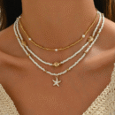 3pcs Dainty Layered Necklace Set for Women- Resin Material Handmade Seaside Shell & Starfish Pendant Multilayer, Perfect for Summer Beach Vacation, Beach Accessories