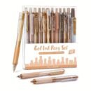 Pastel Gel Ink 0.5mm Fine Point Retractable Four Candies 12Pack Pen Set, 11 Pack Black Ink Pens with 1Pack Highlighter for Writing, Cute Note Taking Pens for School Office