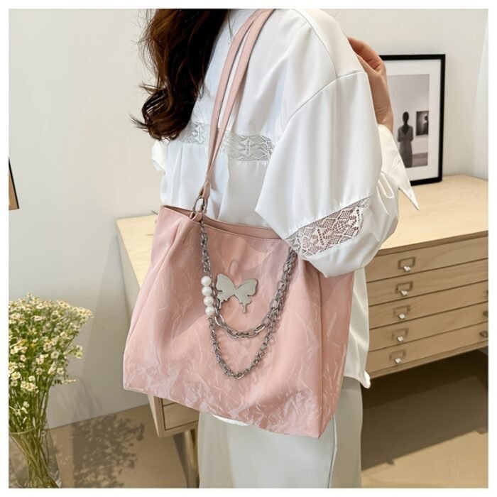 Women's Tote Bag Women's Crossbody Bag 2025 Commuter Large Capacity New Summer Silvery Shoulder Bag - Image 10