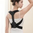 1pc Adjustable Posture Corrector for Men & Women - Invisible Back Support with Removable Straps, EVA Material, Black & Pink, Provides Spinal Alignment & Shoulder Support, Posture Corrector