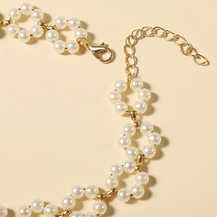 [Retro Minimalist Necklace] Golden-Tone Women's Retro Minimalist Necklace | JQ7221 Imitation Pearl Chain, Lightweight Elegant Clavicle Chain for Daily Wear & Parties | Timeless Versatile Jewelry Gift, Party Accessory, Casual Chic Accessory, Trendy Style, Delicate Craftsmanship, Fashion Lovers - Image 7