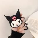 Sanrio New Creative Cartoon 3D Devil Kuromi Silicone Lanyard Earphone Protective Case, Compatible with AirPods Pro 2nd Generation and Apple Headphones, AirPods 3 Wireless Wireless Cover