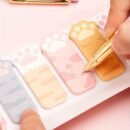 1pc (120Sheets In Total)Cat Paw Shaped Sticky Note.Cute Cartoon Cat Series Row Sitting Convenience Stickers,Reading Mark Index Stickers,Work Memo Stickers,Office And Learning Memo Message Stickers.