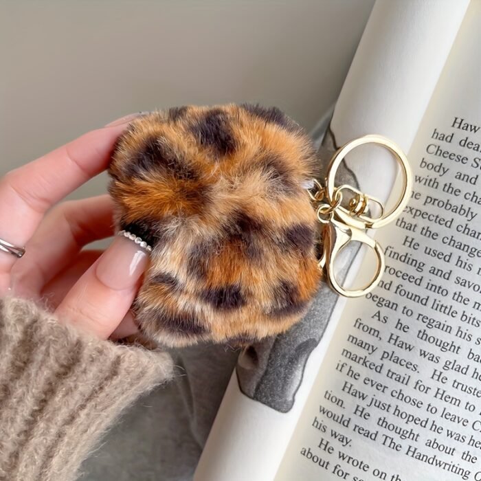 Brown Leopard Printed Plush Headphone Case Suitable For AirPods3 Protective Case For Airpods1/2 Generation Pro2 Wireless Headphone Case Protective Case - Image 6