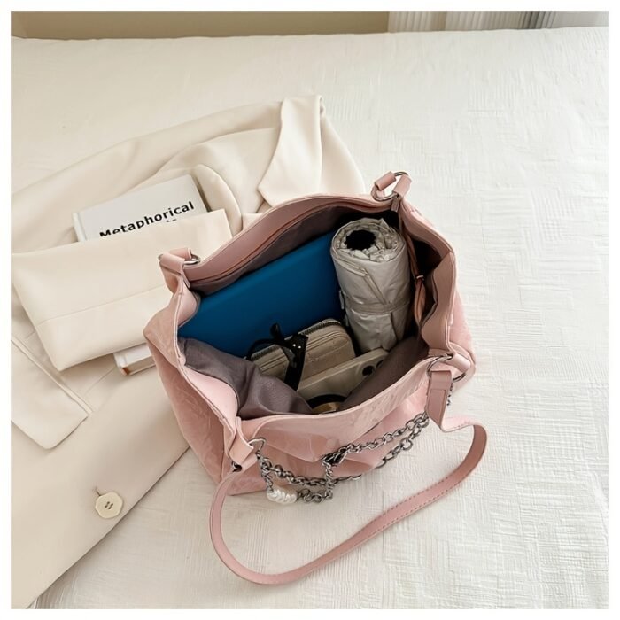 Women's Tote Bag Women's Crossbody Bag 2025 Commuter Large Capacity New Summer Silvery Shoulder Bag - Image 6