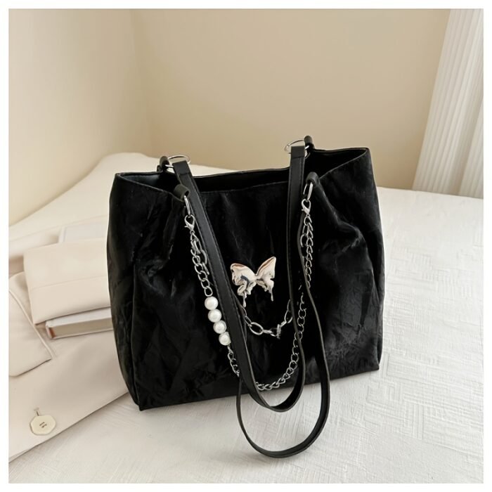 Women's Tote Bag Women's Crossbody Bag 2025 Commuter Large Capacity New Summer Silvery Shoulder Bag - Image 3
