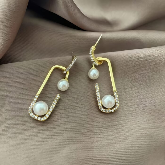 Elegant 925 Silver Hoop Earrings with Imitation Pearl & Zirconia Accents - Chic Geometric Design, Light Luxury Women'S Jewelry for Casual Attire & Parties, Party Accessories, Classic Style, Durable Jewelry - Image 6