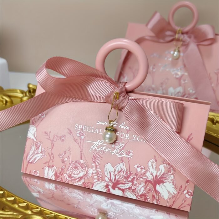 20pc Small And Large Multi-colored Hot Stamping Paper Gift Boxes, European-style Triangular Pearl Floral Hand-held Candy Boxes, Muffins, Candles, Jewelry Gift Packaging Boxes For Mother's Day, Weddings, Birthdays, Anniversaries, And Holiday Parties.