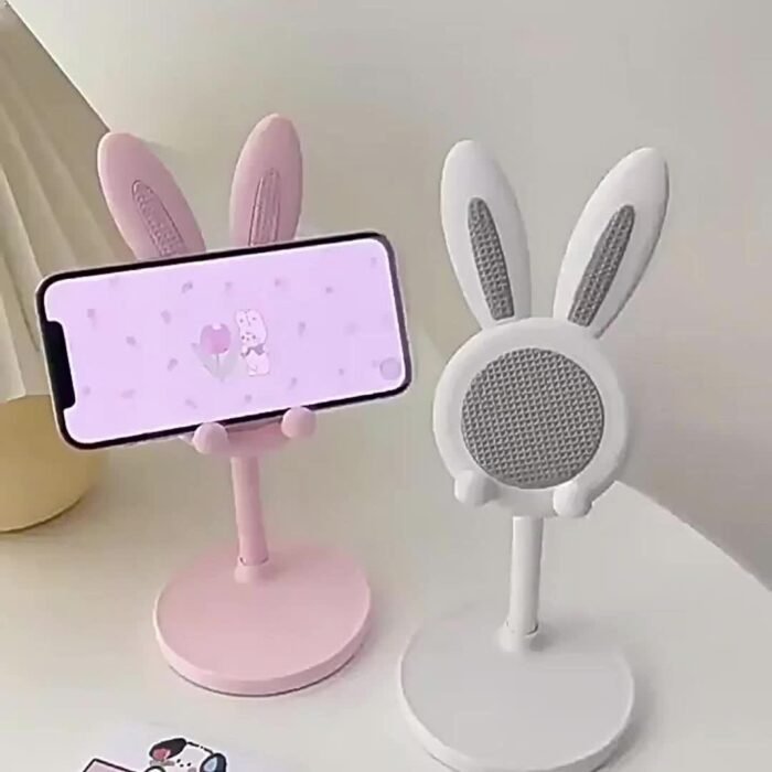 Adjustable Cute Bunny Phone Stand - Cartoon Rabbit Design, EVA Material, Universal Tablet Holder - Ideal for Desk, Gift for Easter, Valentine's, Thanksgiving, Mother's, Father'S Day, Christmas, Bunny Accessories - Image 10