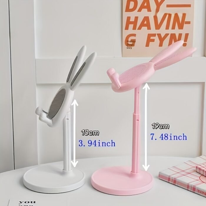 Adjustable Cute Bunny Phone Stand - Cartoon Rabbit Design, EVA Material, Universal Tablet Holder - Ideal for Desk, Gift for Easter, Valentine's, Thanksgiving, Mother's, Father'S Day, Christmas, Bunny Accessories - Image 5