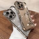 Custom Text Brand New Four-Corner Transparent Shockproof Phone Case Suitable for Iphone 16 Pro Max, 14, 13, 12, 11, And 15 Pro