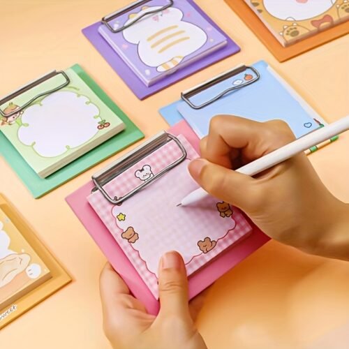 [30 Cute Cartoon Clipboard Notepads] 1pc of 30 Cute Cartoon Clipboard Notepads, Animal Pattern Notepads, Message Papers, Memo Notes, Perfect for School, Office and Home Use