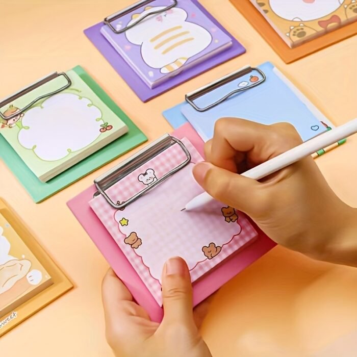 [30 Cute Cartoon Clipboard Notepads] 1pc of 30 Cute Cartoon Clipboard Notepads, Animal Pattern Notepads, Message Papers, Memo Notes, Perfect for School, Office and Home Use