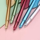 6pcs Multicolor Feather Ballpoint Pens, Fine Point PVC Writing Pens with Metallic Accents for Office & School Use (Assorted Colors)