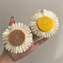 Single Bohemian Sunflower Hair Clip - Faux Flower Hair Accessory with Layered Petals & Yellow Centers, Beige & Brown Striped Design for Women, Casual Vacation & Everyday Hairstyles (Khaki//Yellow), Cute Hair Accessories, Vibrant Floral Accessory, Intricate Petal Texture
