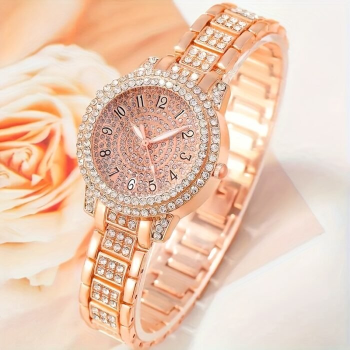 [Single-piece Luxurious Quartz Watch] Luxurious Single-piece Ladies' Fashion Quartz Watch With A Golden Dial And Golden Hands, Perfect For Eid And Mother's Day Gifts. - Image 11