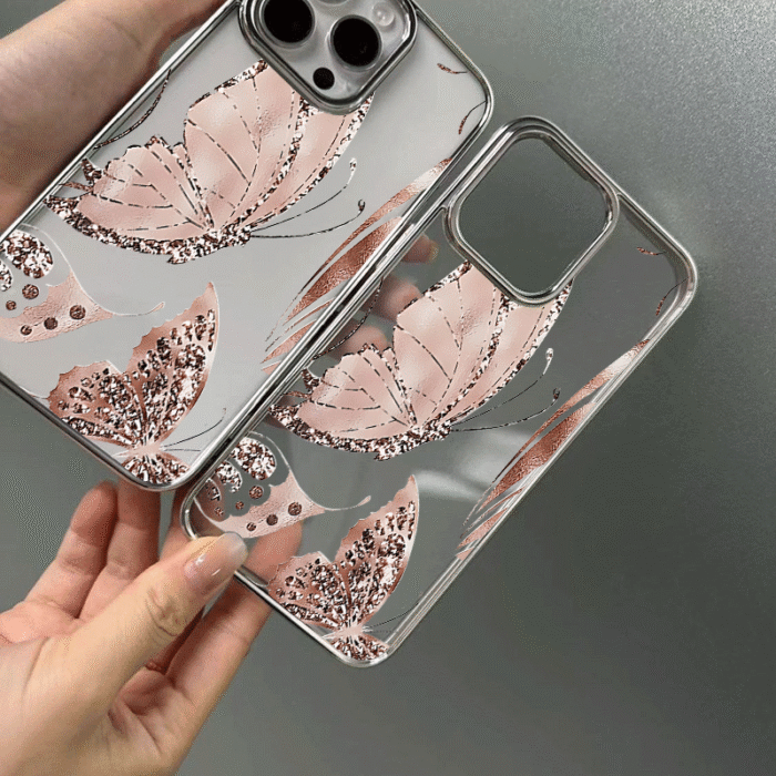 A Shimmering Butterfly Print Phone Case for Iphone Models Including 11 Pro Max, 11, 11 Pro, 12, 12 Pro, 12 Pro Max, 13 Pro Max, 13, 13 Pro, 14, 14 Pro, 14 Pro Max, 14 Plus, 15 Pro Max, 15, 15 Pro, 16, 16 Pro, 15 Plus, 16 Pro Max, And 16 Plus, Featuring a Soft Transparent Design with a Silver Electroplated Frame. A Special Gift for Boyfriends, Girlfriends, Lovers, Or Best Friends. - Image 14