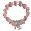 Elegant Strawberry & Butterfly Bracelet - Bohemian Style, Pink Glass Beads with Silver Accents, Perfect for Couples & Best Friends, Daily Wear or Special Occasions, Gift Bracelet|Bohemian Accessory|Glass Bead Bracelet